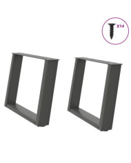 Pieds de table basse en U 2 pièces Anthracite 70 x (42-43) cm Acier | Mobilier & Déco