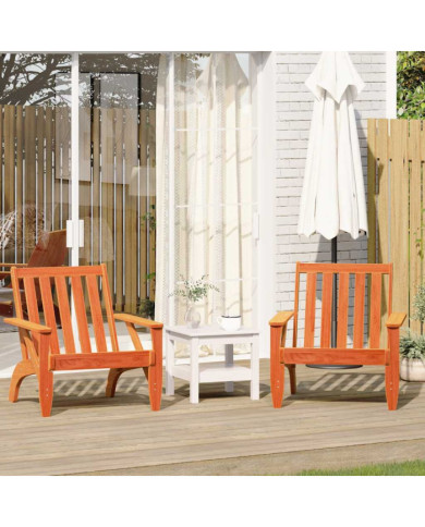 Chaises de jardin adirondack lot de 2 cire marron 75x77x77 cm | Mobilier & Déco