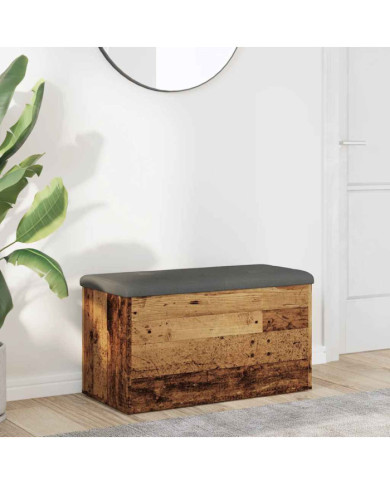Banc de rangement vieux bois 82x42x45 cm bois d'ingénierie | Mobilier & Déco