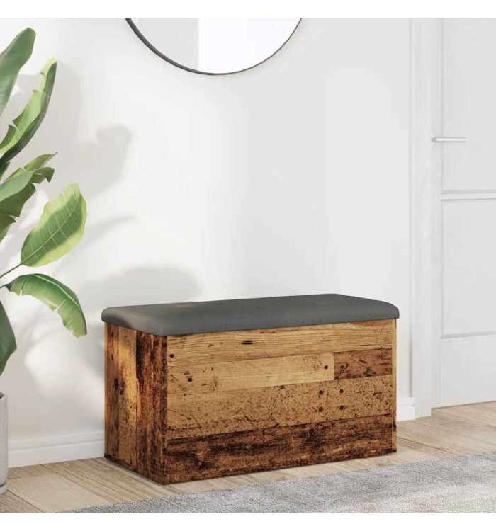 Banc de rangement vieux bois 82x42x45 cm bois d'ingénierie | Mobilier & Déco