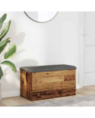 Banc de rangement vieux bois 82x42x45 cm bois d'ingénierie | Mobilier & Déco
