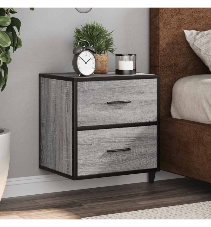 Table de chevet murale sonoma gris 40x31x39,5 cm | Mobilier & Déco