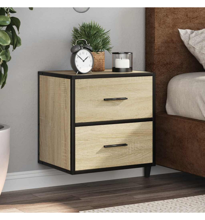 Table de chevet murale chêne sonoma 40x31x39,5 cm | Mobilier & Déco