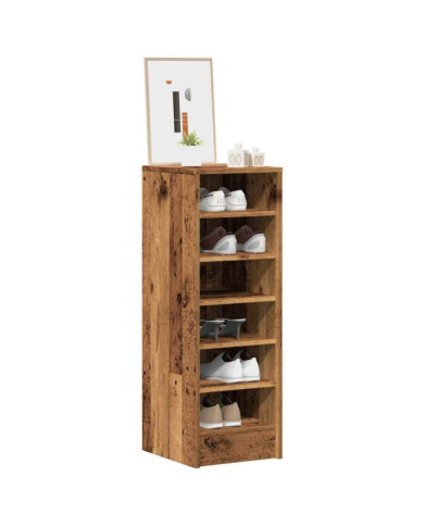 Armoire à chaussures vieux bois 32x35x92 cm bois d'ingénierie | Mobilier & Déco