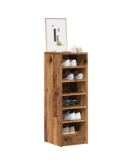 Armoire à chaussures vieux bois 32x35x92 cm bois d'ingénierie | Mobilier & Déco