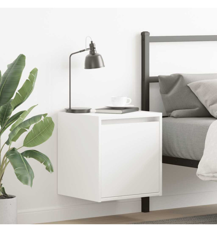 Table de chevet murale blanc 38x34x40 cm | Mobilier & Déco
