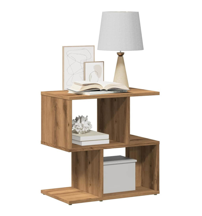 Table de chevet chêne artisanal 50x30x51,5 cm bois d'ingénierie | Mobilier & Déco