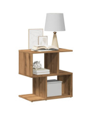 Table de chevet chêne artisanal 50x30x51,5 cm bois d'ingénierie | Mobilier & Déco