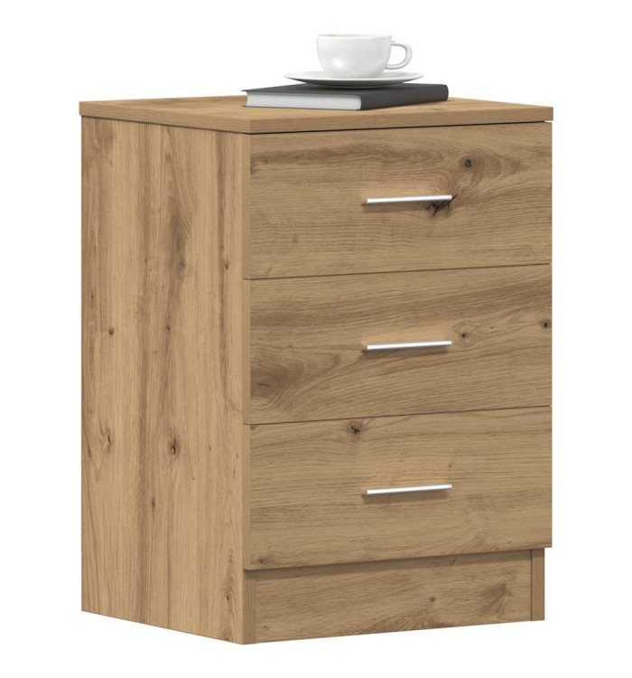 Table de chevet chêne artisanal 38x35x55 cm bois d’ingénierie | Mobilier & Déco