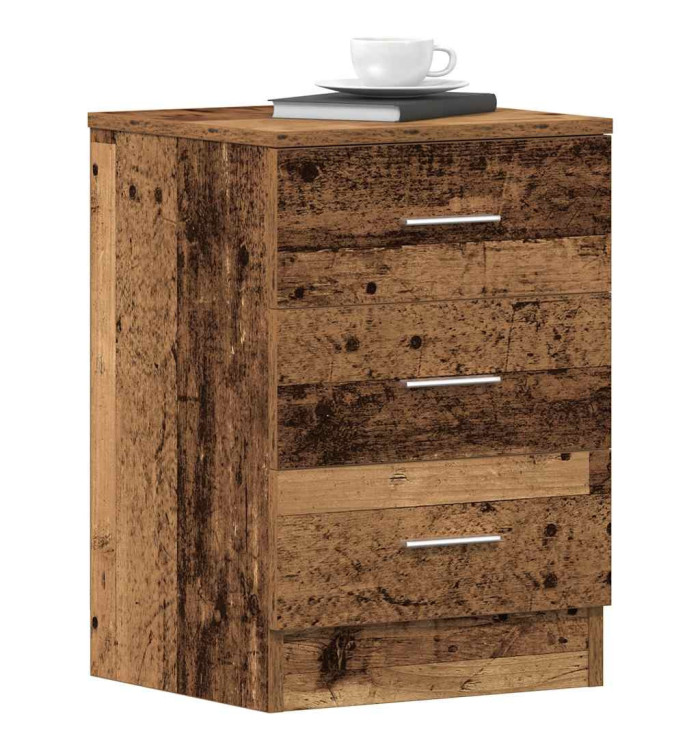 Table de chevet vieux bois 38x35x55 cm bois d'ingénierie | Mobilier & Déco