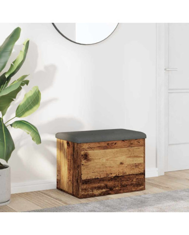 Banc de rangement vieux bois 62x42x45 cm bois d'ingénierie | Mobilier & Déco