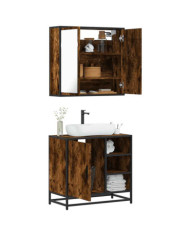 Ensemble de meubles de salle de bain 2 pcs Chêne fumé | Mobilier & Déco