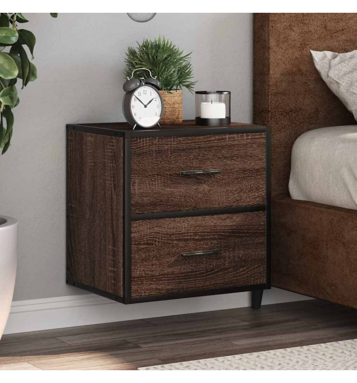 Table de chevet murale chêne marron 40x31x39,5 cm | Mobilier & Déco