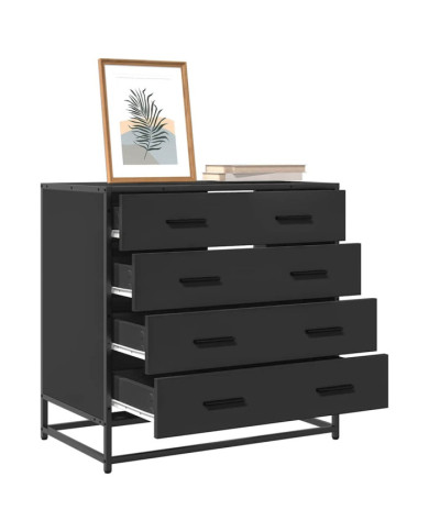 Commode noir 70x41x70 cm bois d'ingénierie | Mobilier & Déco