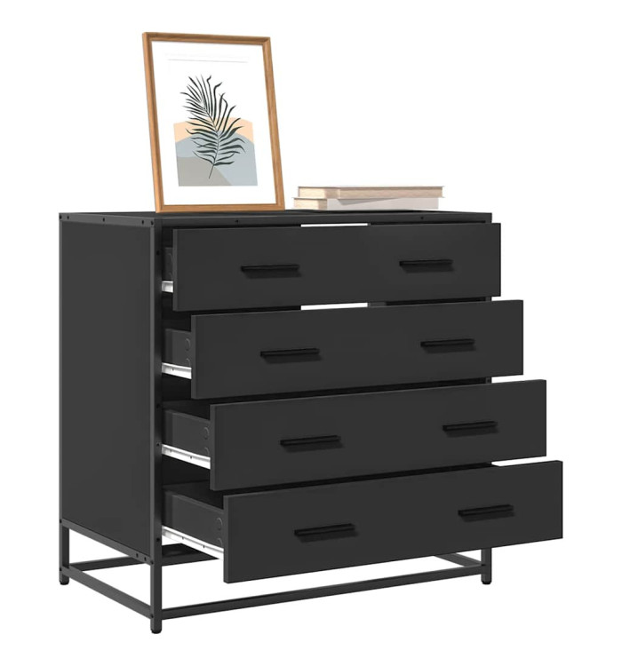 Commode noir 70x41x70 cm bois d'ingénierie | Mobilier & Déco