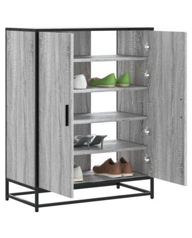 Meuble à chaussures sonoma gris bois d'ingénierie et métal | Mobilier & Déco