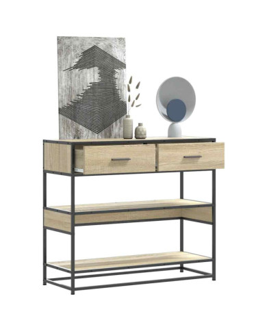 Table console chêne sonoma 90x35x80 cm bois d'ingénierie | Mobilier & Déco
