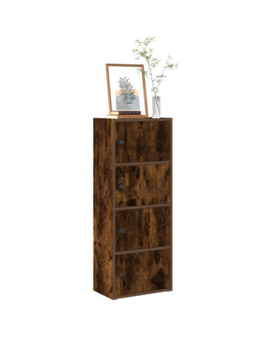 Bibliothèque chêne fumé 40x24x102 cm bois d'ingénierie | Mobilier & Déco
