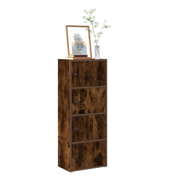Bibliothèque chêne fumé 40x24x102 cm bois d'ingénierie | Mobilier & Déco