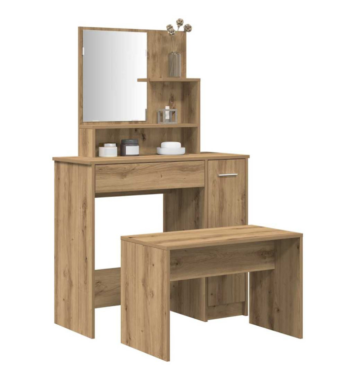 Ensemble de coiffeuse chêne artisanal bois ingénierie | Mobilier & Déco
