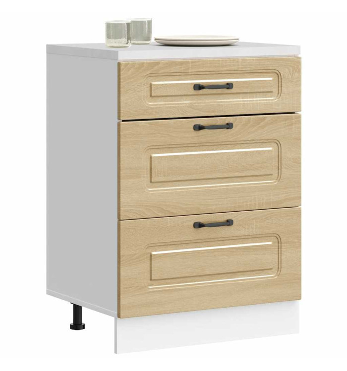 Armoire de cuisine Kalmar chêne sonoma bois d'ingénierie | Mobilier & Déco