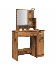 Coiffeuse avec miroir vieux bois 86,5x35x136 cm | Mobilier & Déco