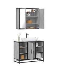 Ensemble de meubles de salle de bain 2 pcs Sonoma gris | Mobilier & Déco