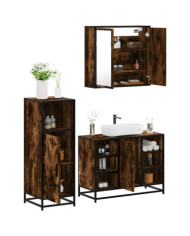 Ensemble de meubles de salle de bain 3 pcs Chêne fumé | Mobilier & Déco