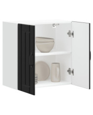 Armoire murale de cuisine Lucca noir bois d'ingénierie | Mobilier & Déco