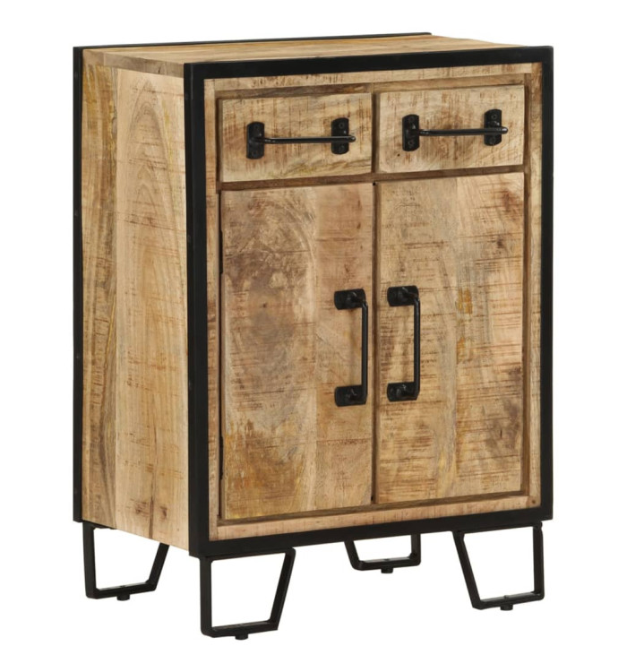 Buffet et 2 tiroirs 53x31x72 cm bois massif de manguier et fer | Mobilier & Déco