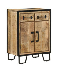 Buffet et 2 tiroirs 53x31x72 cm bois massif de manguier et fer | Mobilier & Déco