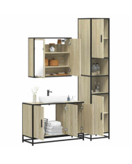 Ensemble de meubles de salle de bain 3 pcs chêne sonoma | Mobilier & Déco