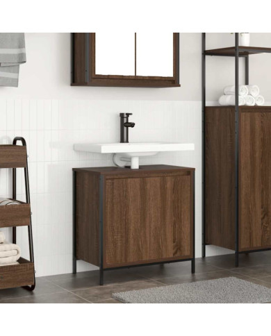 Meuble salle de bain lavabo chêne marron 60x34,5x60 cm | Mobilier & Déco