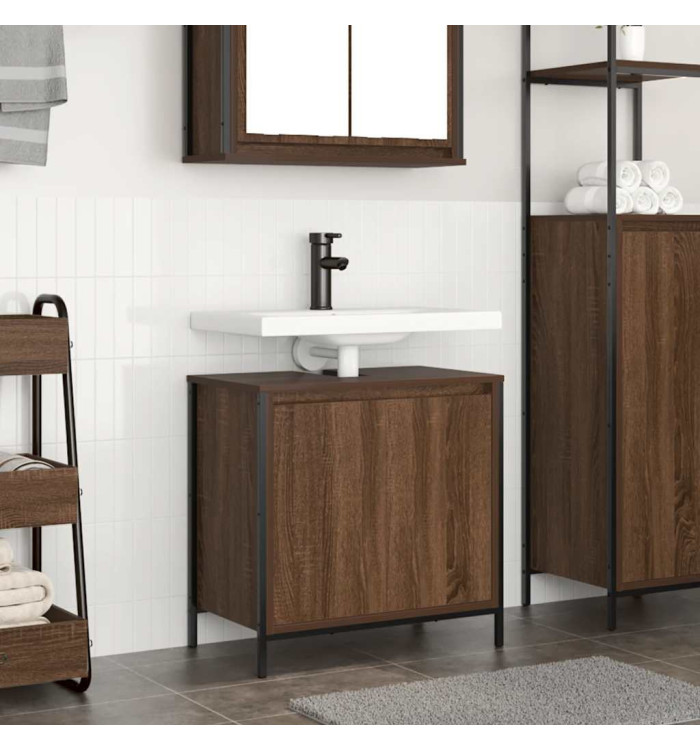 Meuble salle de bain lavabo chêne marron 60x34,5x60 cm | Mobilier & Déco