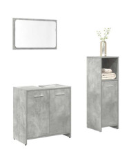 Ensemble de meubles de salle de bain 3 pcs gris béton | Mobilier & Déco