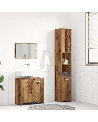Ensemble de meubles salle de bain 3 pcs bois d'ingénierie | Mobilier & Déco