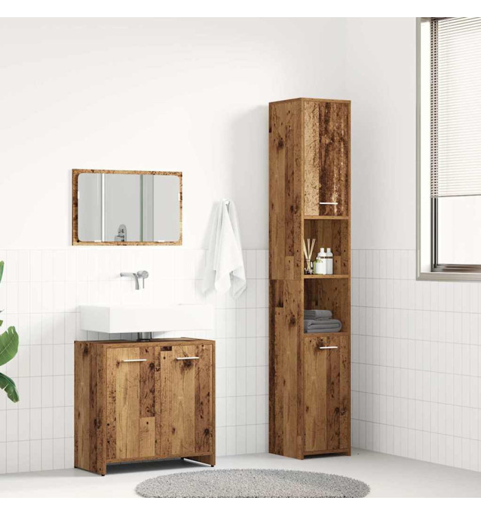 Ensemble de meubles salle de bain 3 pcs bois d'ingénierie | Mobilier & Déco