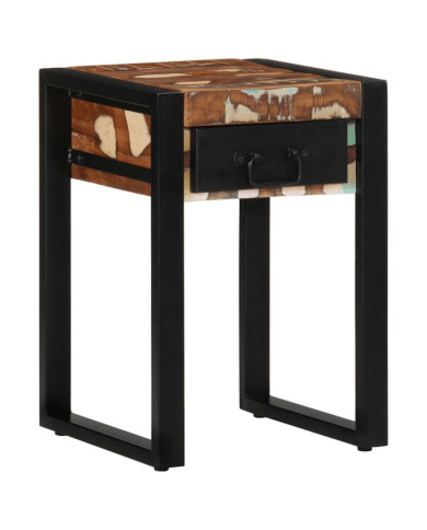 Table d'appoint multicolore 35x35x50cm bois massif récupération | Mobilier & Déco