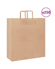Sacs en papier 250 pcs avec poignées marron 45x17x48 cm | Mobilier & Déco