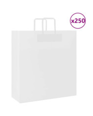 Sacs en papier 250 pcs avec poignées blanc 45x17x48 cm | Mobilier & Déco