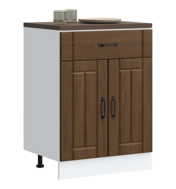Armoire de cuisine Lucca chêne marron bois ingénierie | Mobilier & Déco