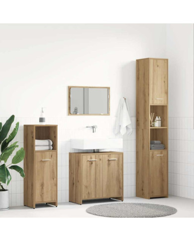 Ensemble de meubles salle de bain 4 pcs bois d'ingénierie | Mobilier & Déco