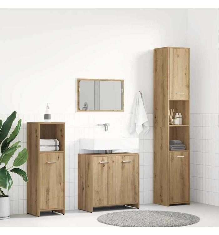 Ensemble de meubles salle de bain 4 pcs bois d'ingénierie | Mobilier & Déco