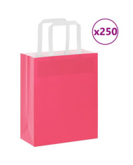 Sacs en papier 250 pcs avec poignées rose 18x8x22 cm | Mobilier & Déco