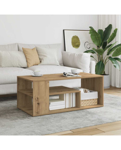 Table d'appoint chêne artisanal 100x50x40 cm bois d'ingénierie | Mobilier & Déco