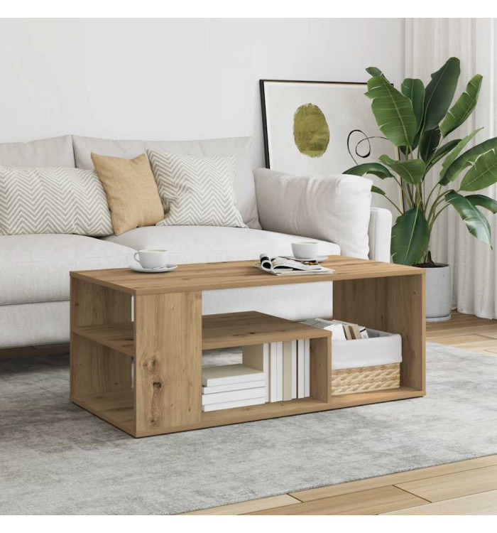 Table d'appoint chêne artisanal 100x50x40 cm bois d'ingénierie | Mobilier & Déco