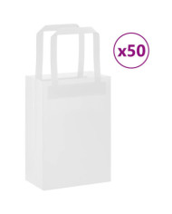 Sacs en papier 50 pcs avec poignées blanc 15x8x21 cm | Mobilier & Déco