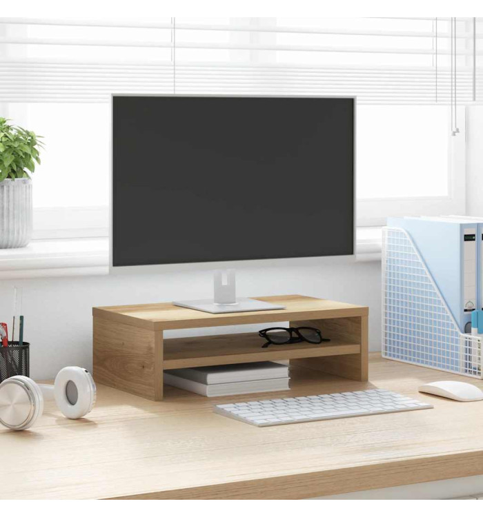 Support de moniteur chêne artisanal 42x24x13 cm bois ingénierie | Mobilier & Déco