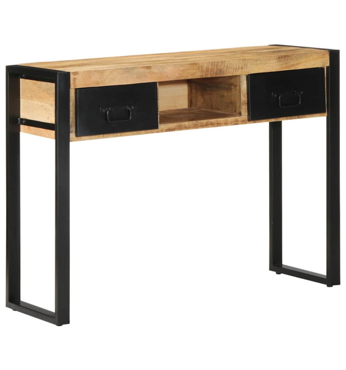 Table console 100x35x75 cm bois de manguier massif brut | Mobilier & Déco