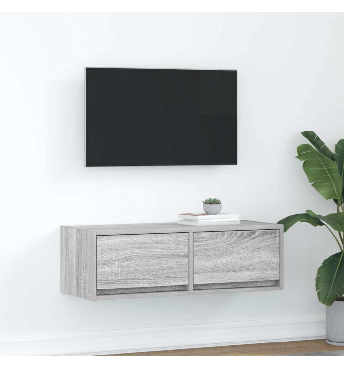 Meuble TV sonoma gris 80x31x25,5 cm bois d'ingénierie | Mobilier & Déco
